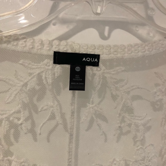 AQUA Sheer Lace Cover Up Kimono - Picture 6 of 7